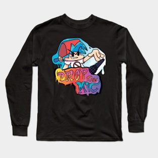 fnf boyfriend drop the mic graffiti Long Sleeve T-Shirt